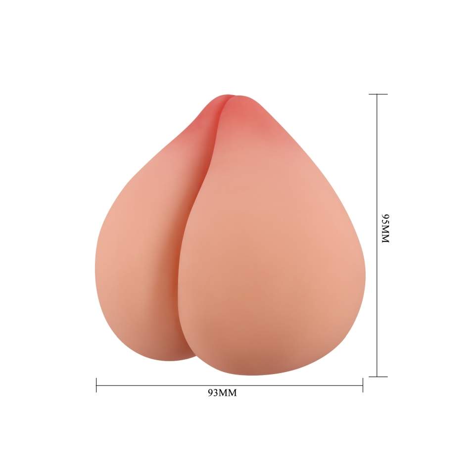 Atrakcyjny masturbator w cielistym kolorze - kształtem przypominający miniaturowy tyłeczek i pierś