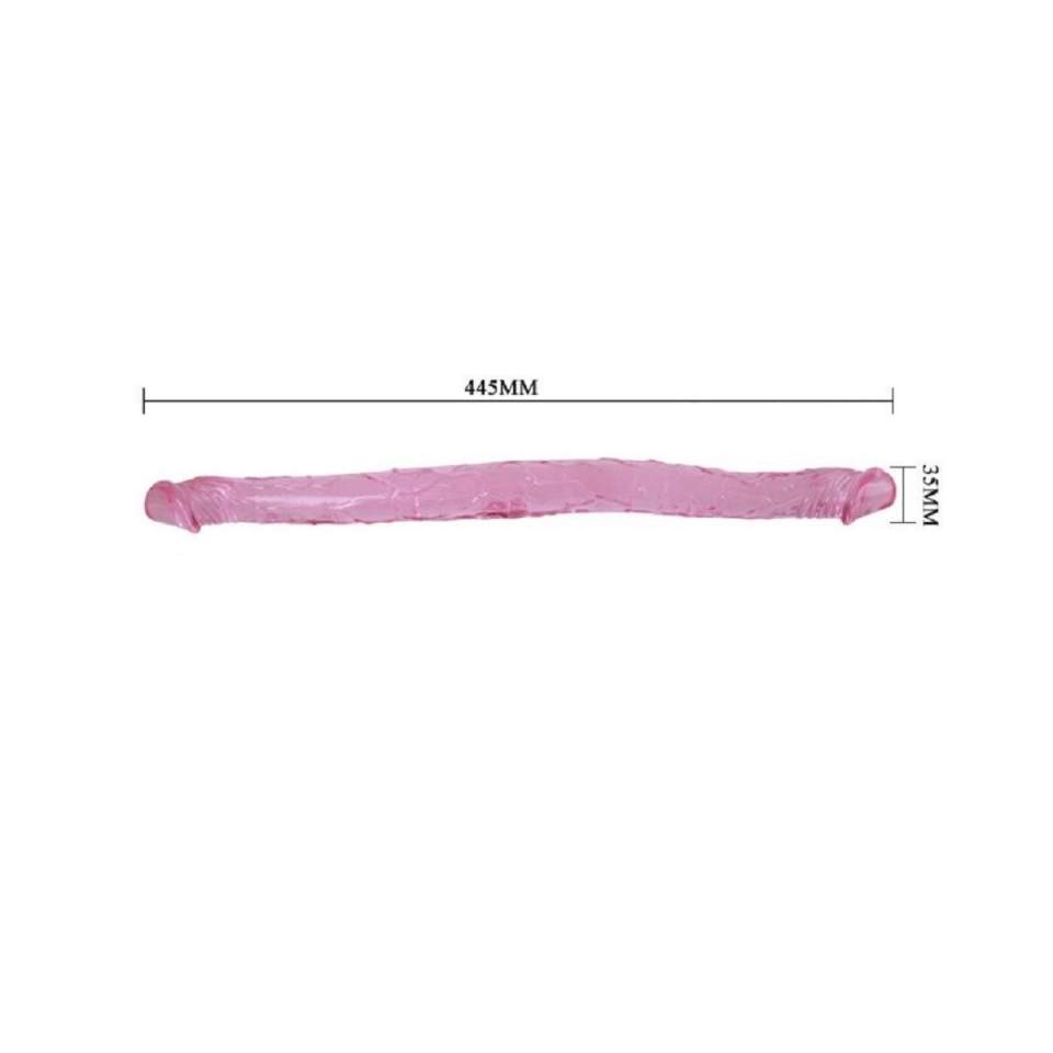 Dwustronne różowe dildo 45cm