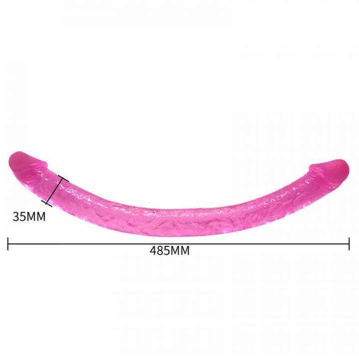 Dwustronne różowe dildo 45cm
