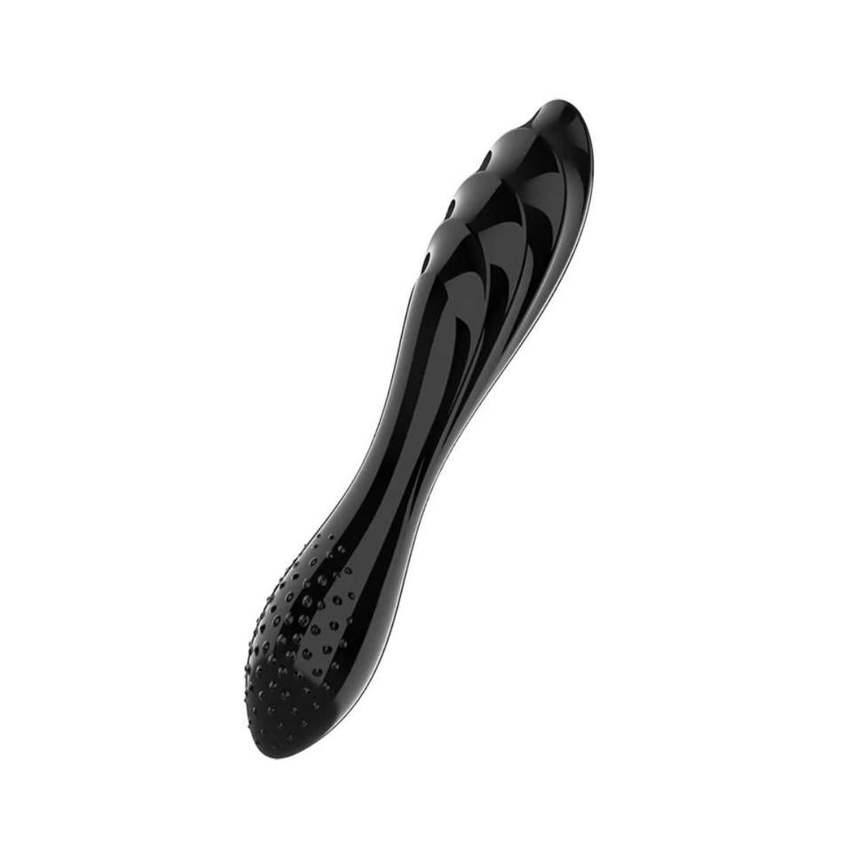 Dwustronne dildo z wysokiej jakości szkła borokrzemowego Satisfyer Dazzling Crystal 1 - czarne