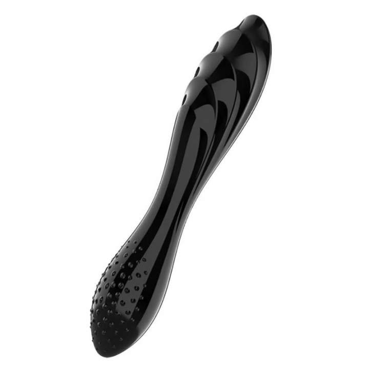 Dwustronne dildo z wysokiej jakości szkła borokrzemowego Satisfyer Dazzling Crystal 1 - czarne