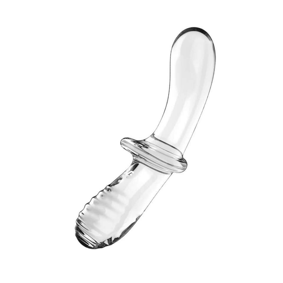 Dwustronne dildo ze szkła borokrzemowego- do eksperymentów z ciepłem i zimnem Satisfyer Double Crystal