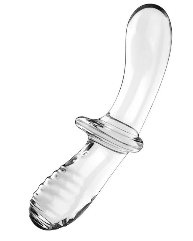 Dwustronne dildo ze szkła borokrzemowego- do eksperymentów z ciepłem i zimnem Satisfyer Double Crystal