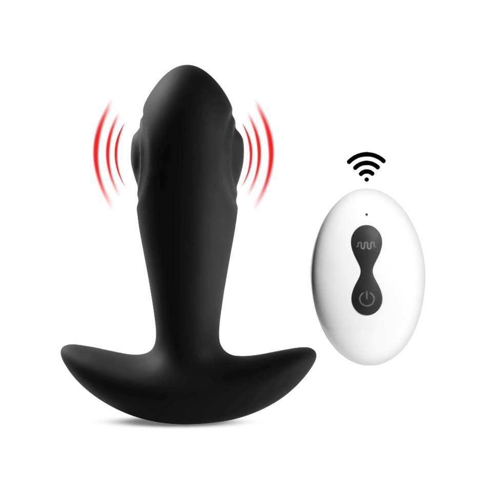 Wibrujący korek analny z funkcją tappingu (stukania / pulsowania), sterowanym za pomocą pilota
