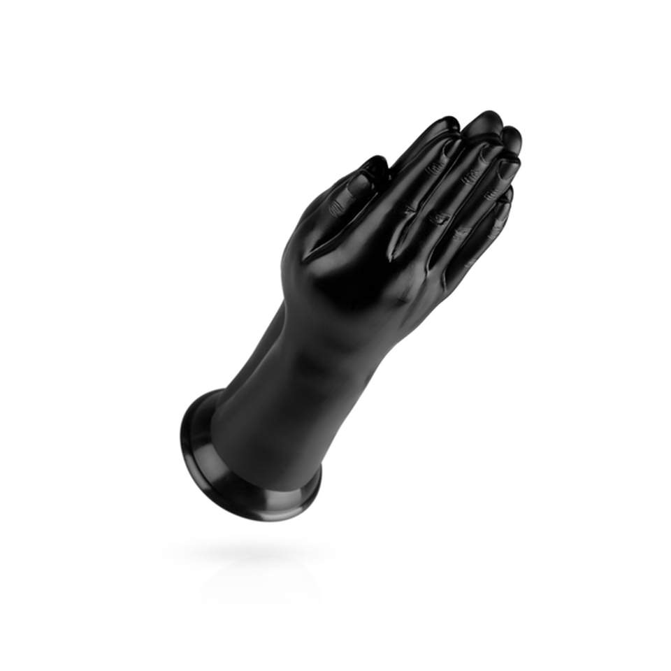 Realistyczna podwójna dłoń do fistingu i zabaw analnych 28,7cm - dildo z PVC w kolorze czarnym