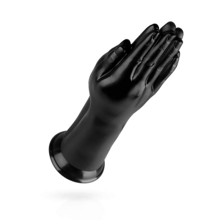 Realistyczna podwójna dłoń do fistingu i zabaw analnych 28,7cm - dildo z PVC w kolorze czarnym