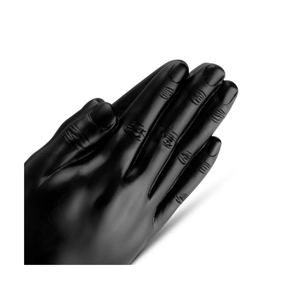 Realistyczna podwójna dłoń do fistingu i zabaw analnych 28,7cm - dildo z PVC w kolorze czarnym