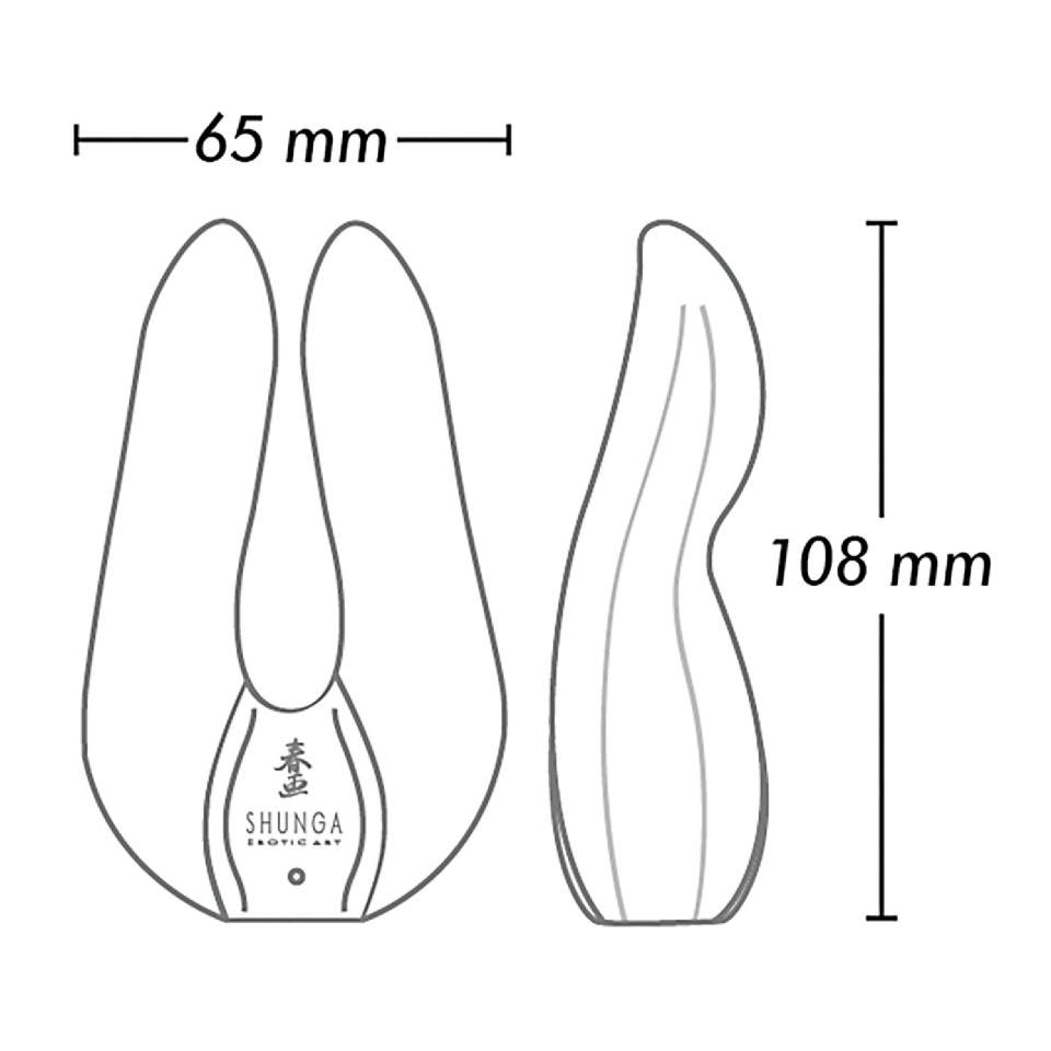 Luksusowy podwójny wibrator z 2 elastycznymi wibro-palcam wykonany z silikonu w kolorze czerwonym