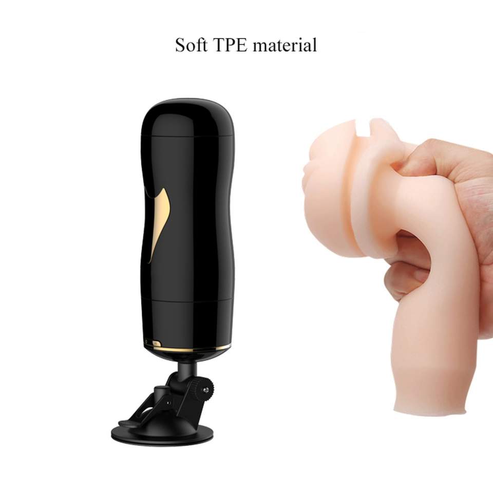 Duży podwójny masturbator: usta-wagina, 7 funkcji intensywnych wibracji, pulsacji i eskalacjil, ładowany USB