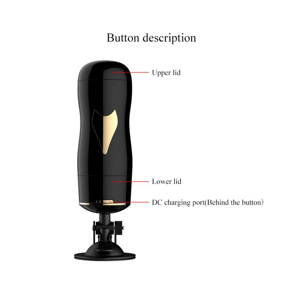 Duży podwójny masturbator: usta-wagina, 7 funkcji intensywnych wibracji, pulsacji i eskalacjil, ładowany USB