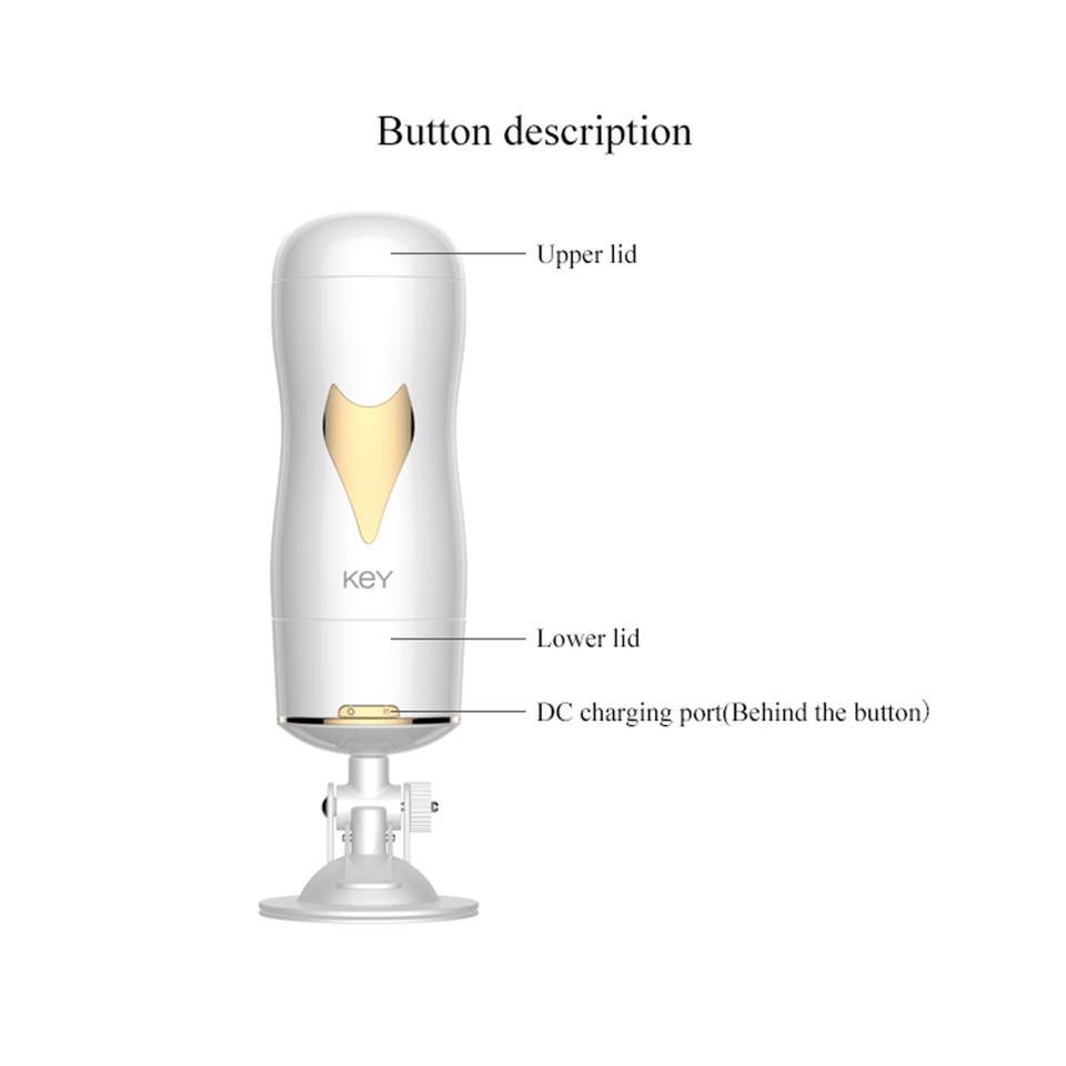 Duży podwójny masturbator: usta-wagina, 7 funkcji intensywnych wibracji, pulsacji i eskalacjil, ładowany USB w kolorze białym