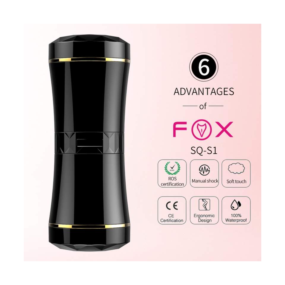 Czarny podwójny masaturbator dla mężczyzn: usta-wagina