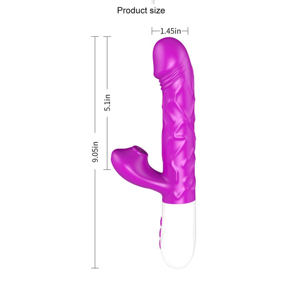Wibrator silikonowy łączy ruch posuwisto-zwrotny z rotacją oraz funkcją ogrzewania w kolorze fioletwym