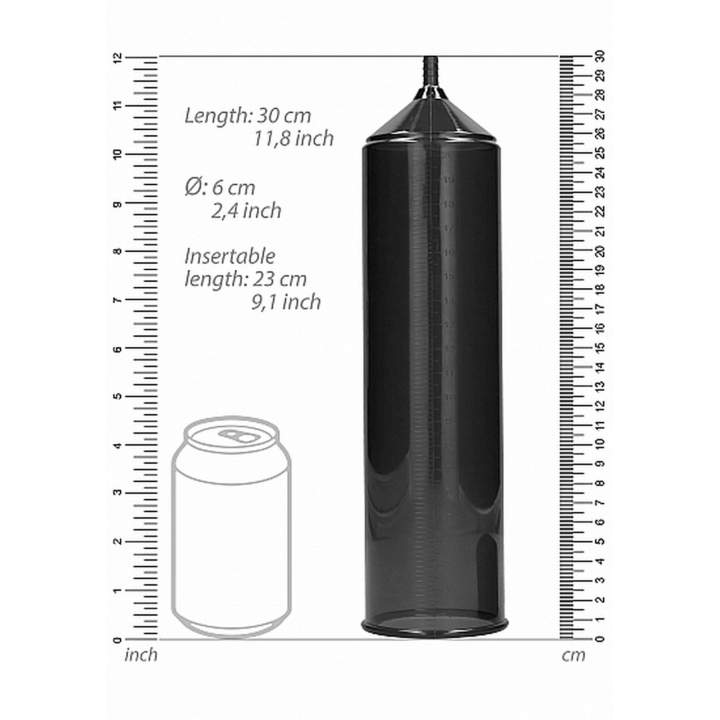 Pompka próżniowa do Powiększania Penisa dla mężczyzm- w kolorze czarnym: 23cm