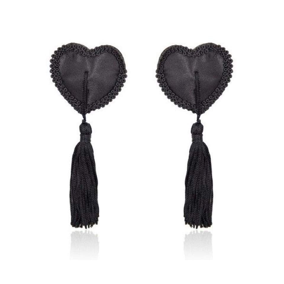 Urocze, samoprzylepne nakładki na sutki w kształcie serduszka z frędzelkami