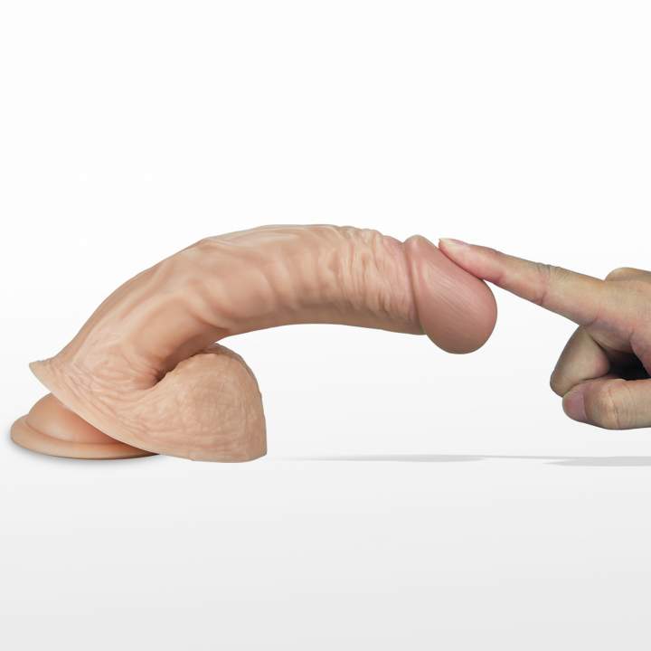 Realistyczne dildo z wibracjami w kolorze cielistym z przyssawką- 22cm