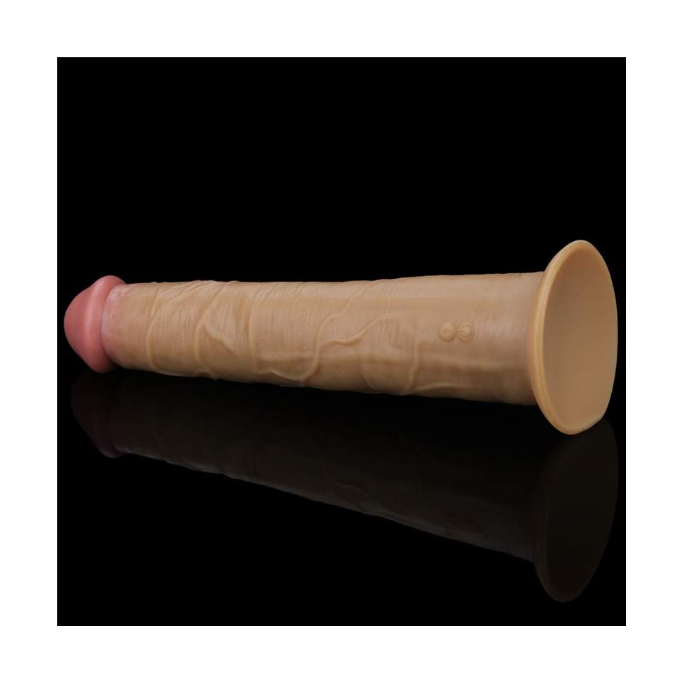 Realistyczne silikonowe dildo: 10 trybów wibracji i obrotów,  zdalnie sterowane oraz ładowanie USB- 25,3cm