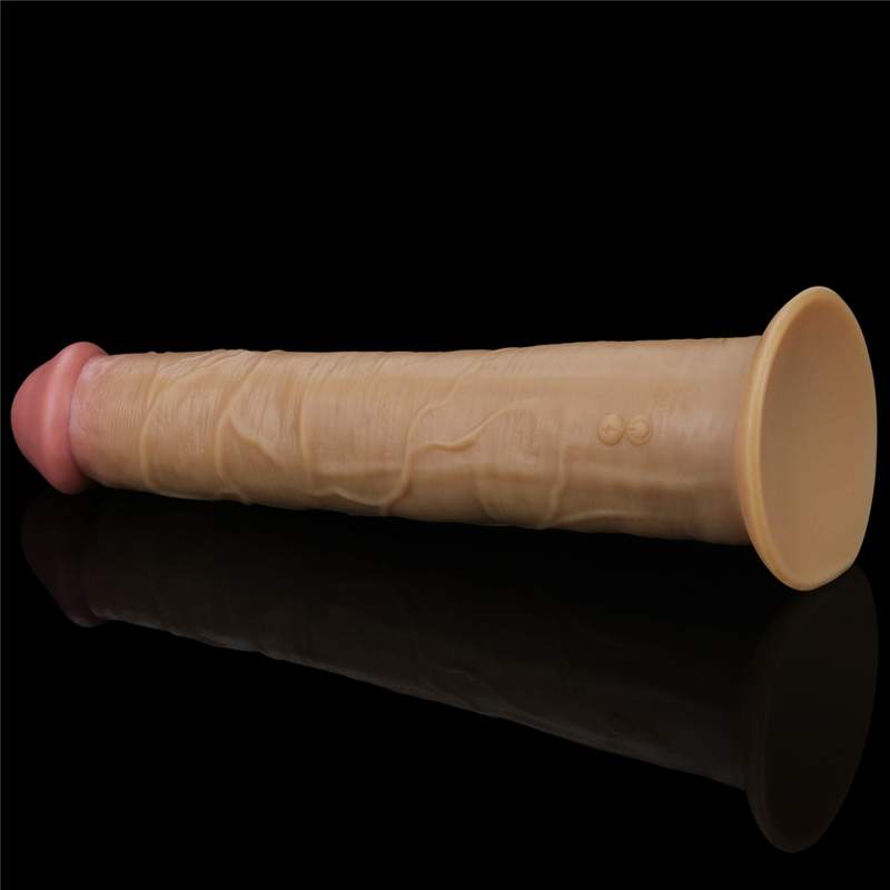 Realistyczne silikonowe dildo: 10 trybów wibracji i obrotów,  zdalnie sterowane oraz ładowanie USB- 25,3cm