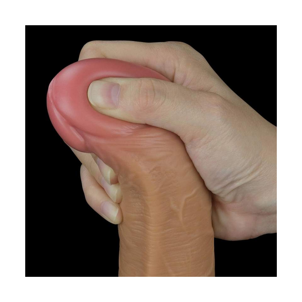 Realistyczne silikonowe dildo: 10 trybów wibracji i obrotów,  zdalnie sterowane oraz ładowanie USB- 25,3cm