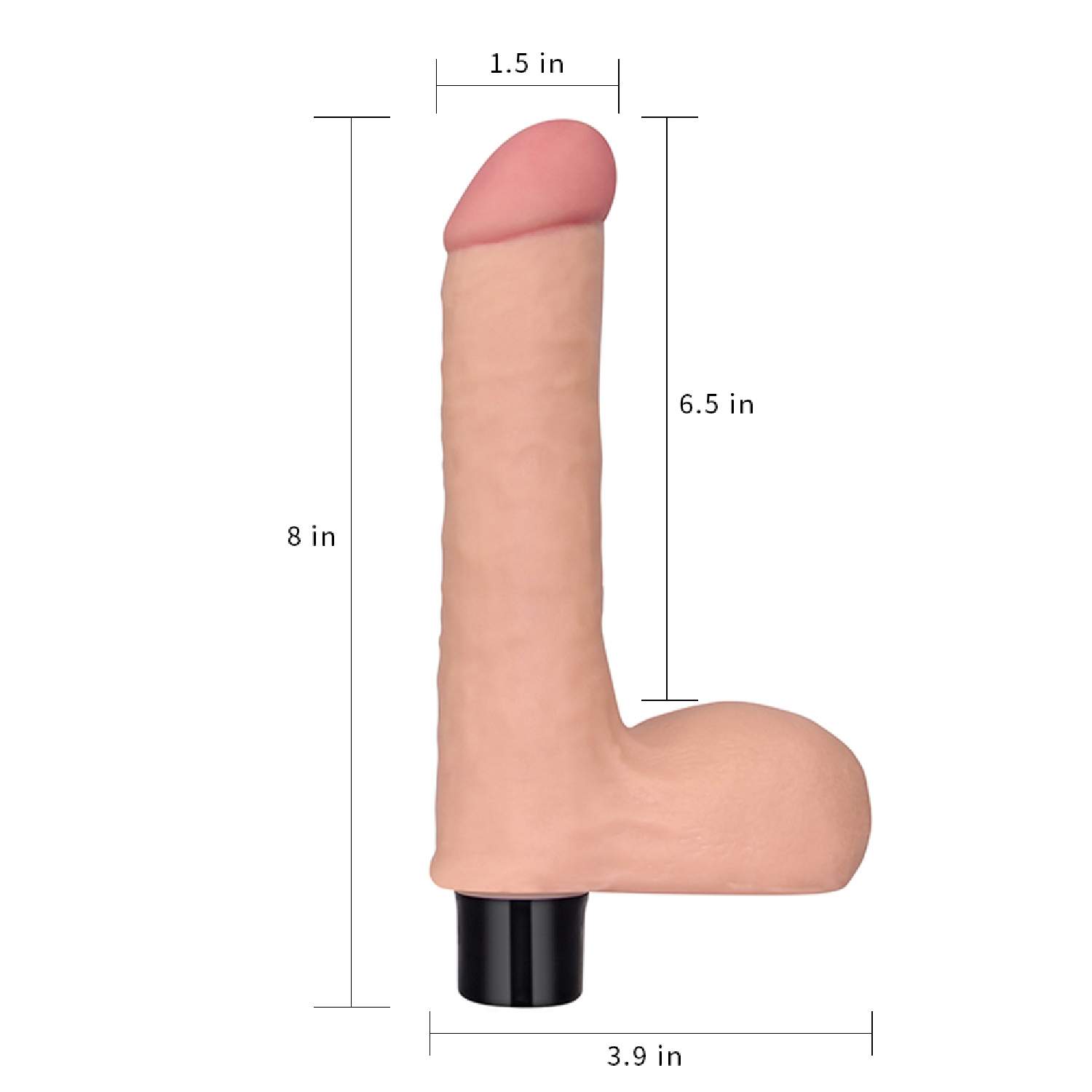 Realistyczne dildo, wykonane z super miękkiego materiału imitującego prawdziwą skórę, 10 trybów wibracji: 20,3cm