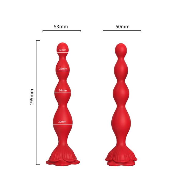 Wibrujace koraliki analne wykonane z silikonu- 19,5cm: 9 trybów cichej wibracji