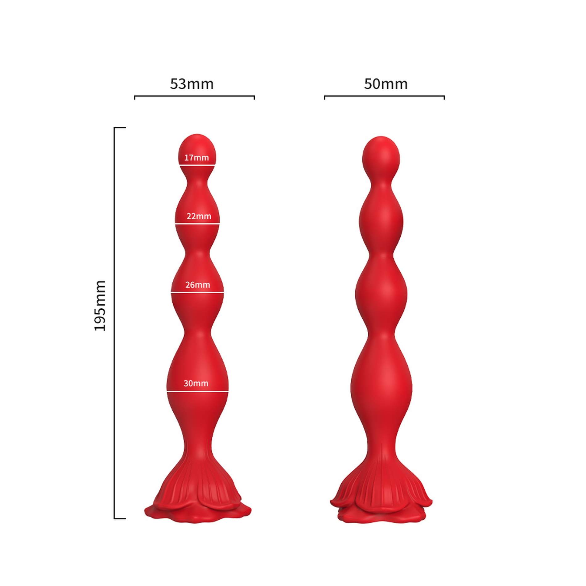 Wibrujace koraliki analne wykonane z silikonu- 19,5cm: 9 trybów cichej wibracji