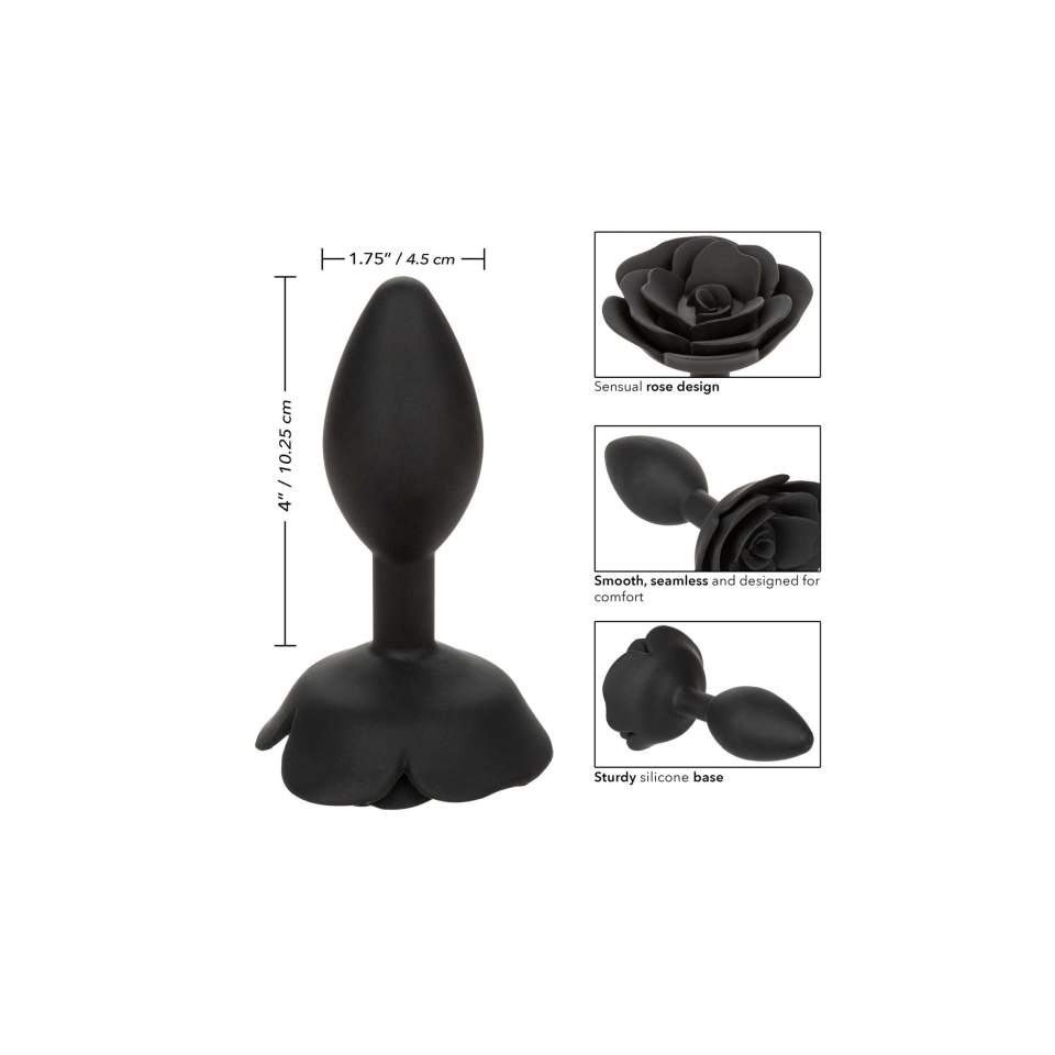 Silikonowy korek analny w kształcie róży: rozmiar L