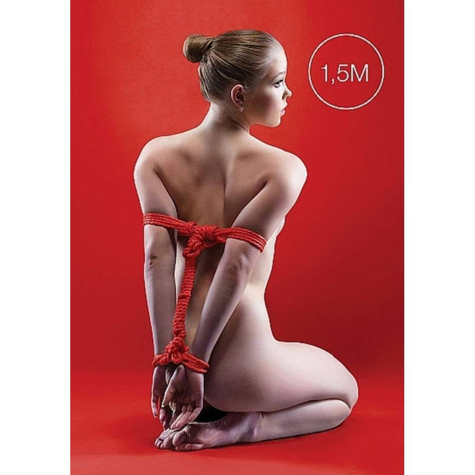 Czerwona nylonowa lina bondage - 1,5 metrów