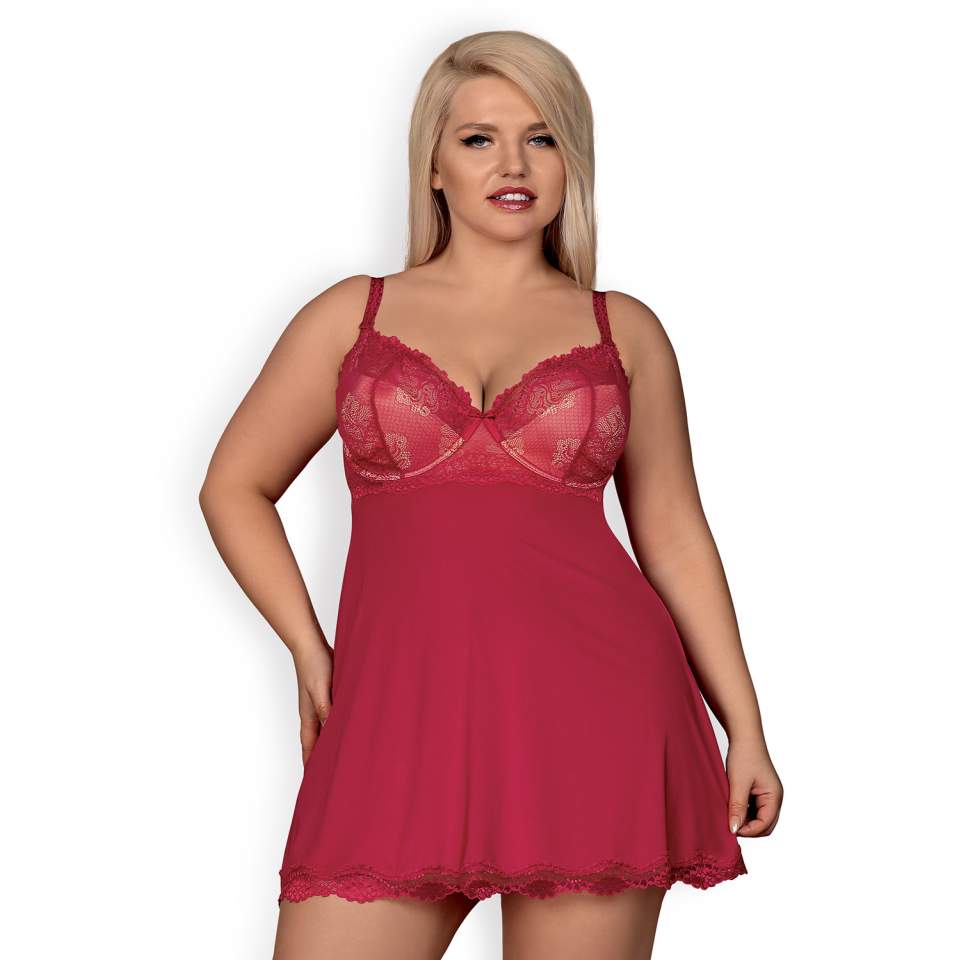 Seksowna koszulka babydoll Obsessive Rosalyne + stringi