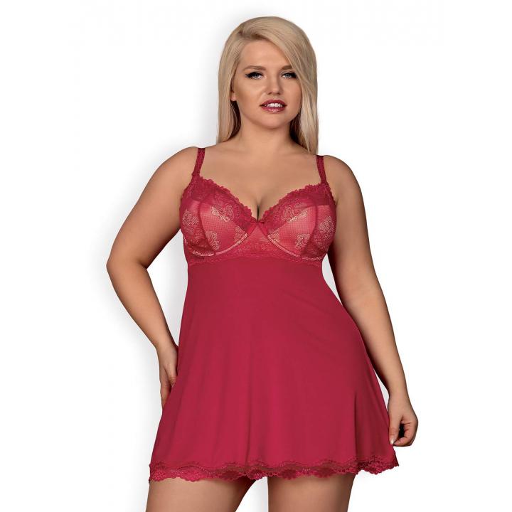 Seksowna koszulka babydoll Obsessive Rosalyne + stringi