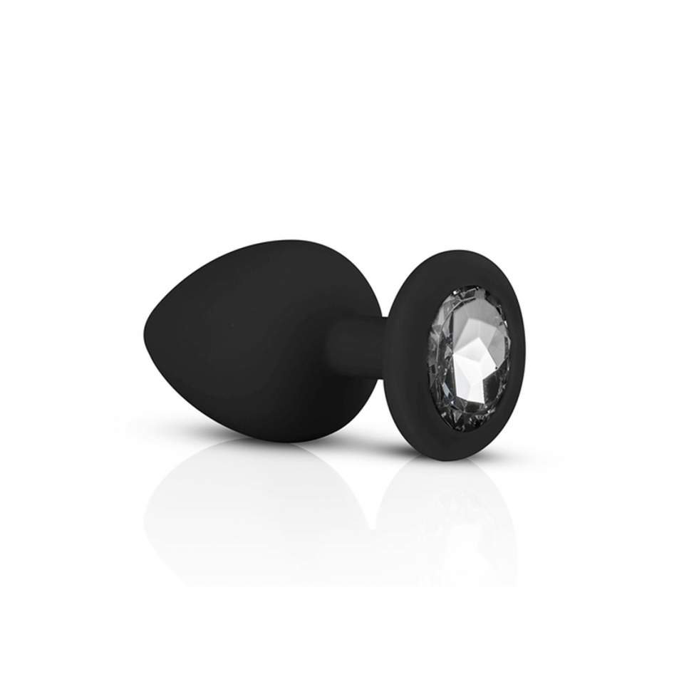 Zestaw trzech silikonowych korków analnych w kolorze czarnym - średnica 2,7cm 3,3cm 4cm