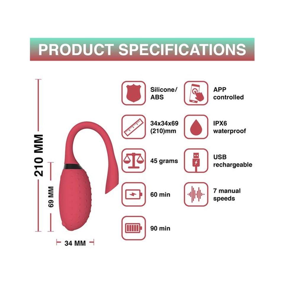 Kieszonkowy wibrator do stymulacji łechtaczki sterowany za pomocą aplikacji: 7 intensywnych wzorów wibracji