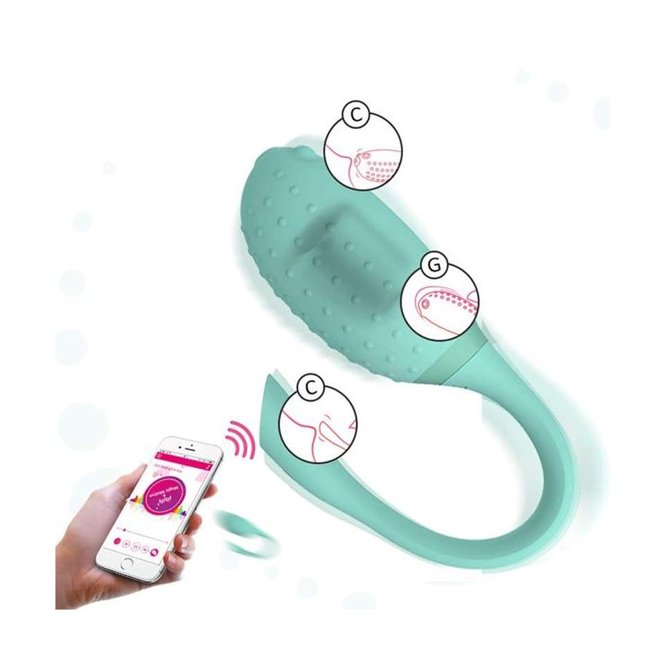 Kieszonkowy wibrator do stymulacji łechtaczki sterowany za pomocą aplikacji: 7 intensywnych wzorów wibracji w kolorze zielonym