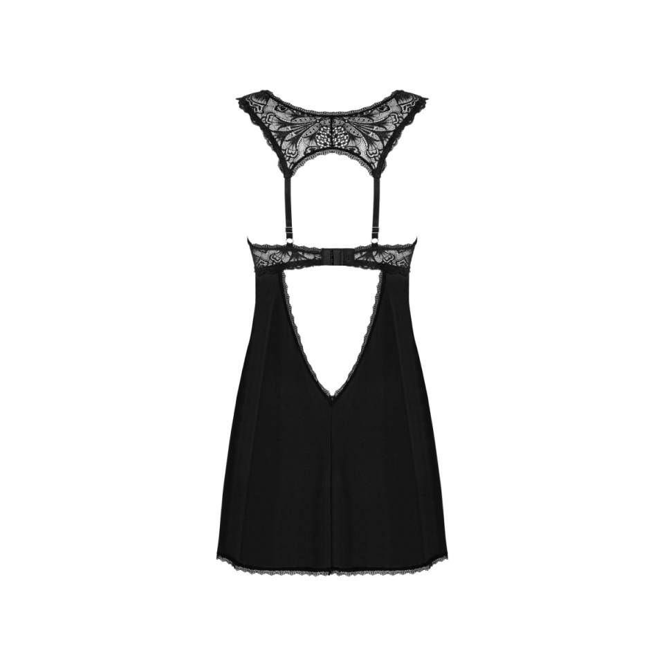 Czarna z dodatkiem koronki koszulka babydoll Obssesive Donna Dream