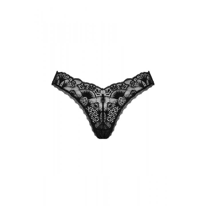 Czarne koronkowe stringi marki Obsessive Donna Dream
