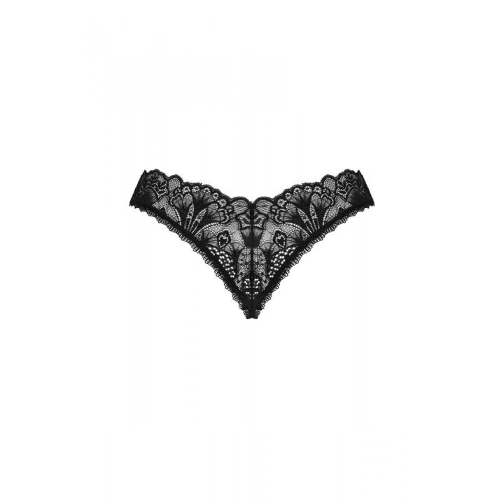 Czarne koronkowe stringi otwarte marki Obsessive Donna Dream