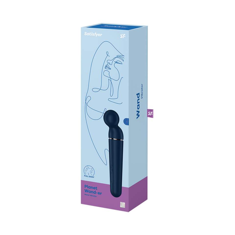 Granatowy silikonowy masażer dla kobiet Satisfyer Planet Wand-er