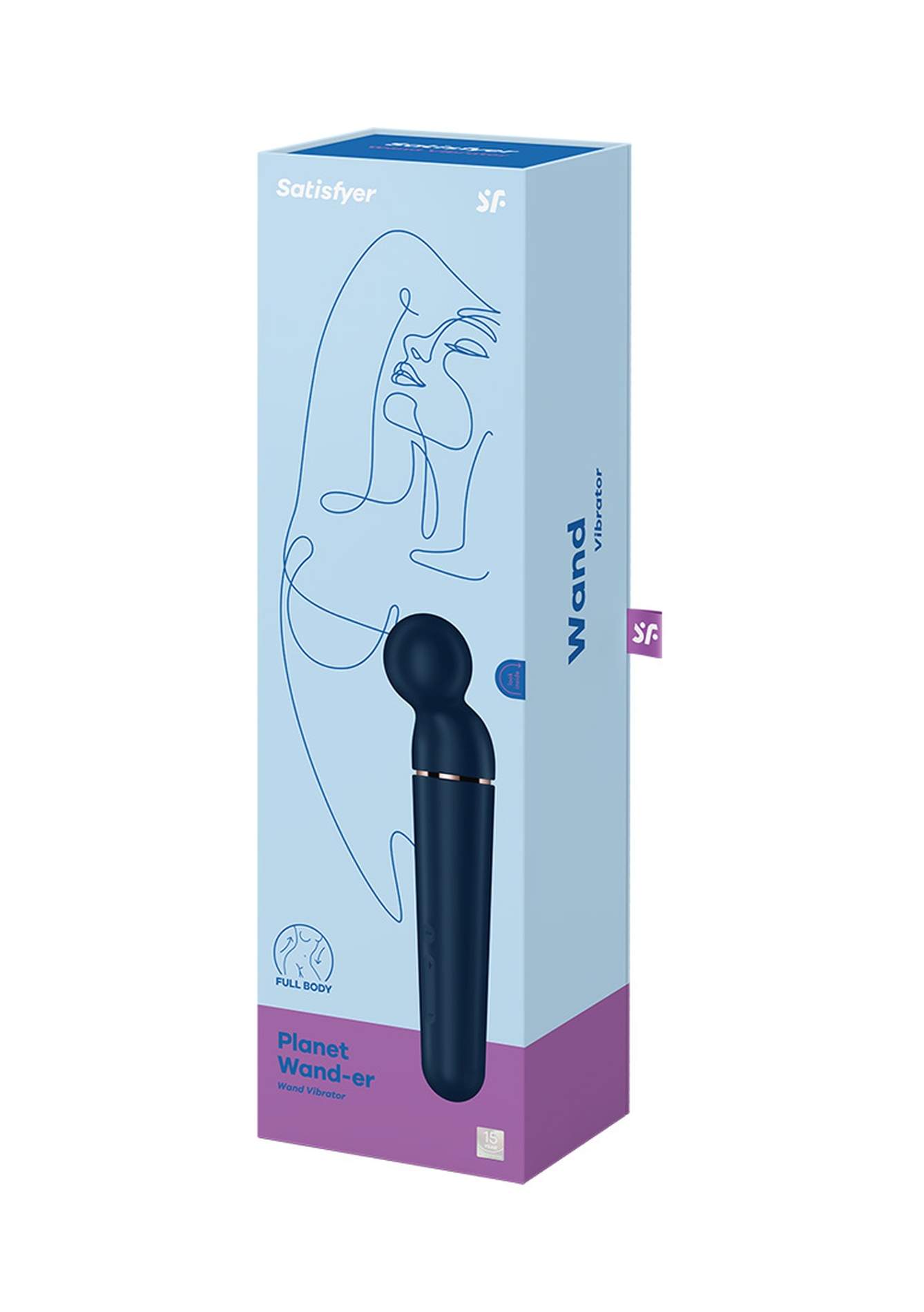 Granatowy silikonowy masażer dla kobiet Satisfyer Planet Wand-er