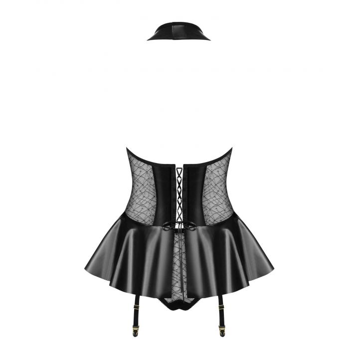 Czarny Gorset Obsessive 859-COR + stringi