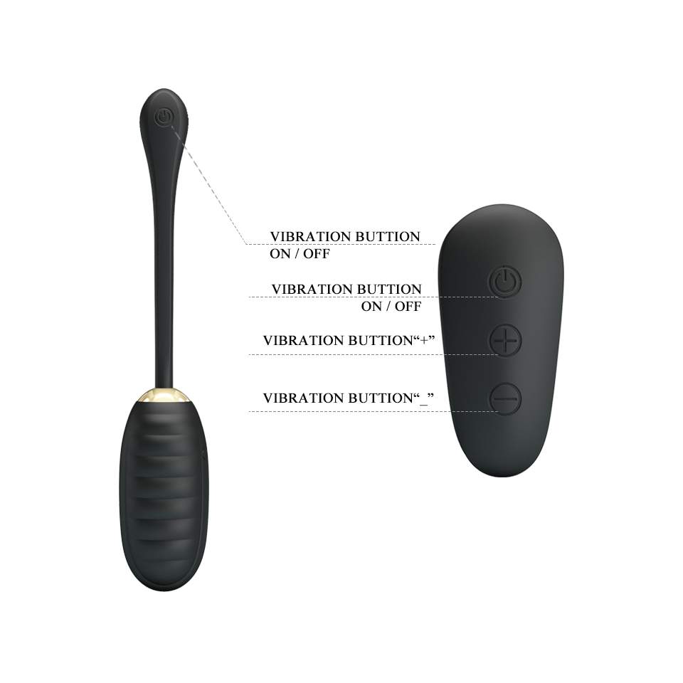 Czarne silikonowe jajko wibrujące z pilotem – 12 funkcji