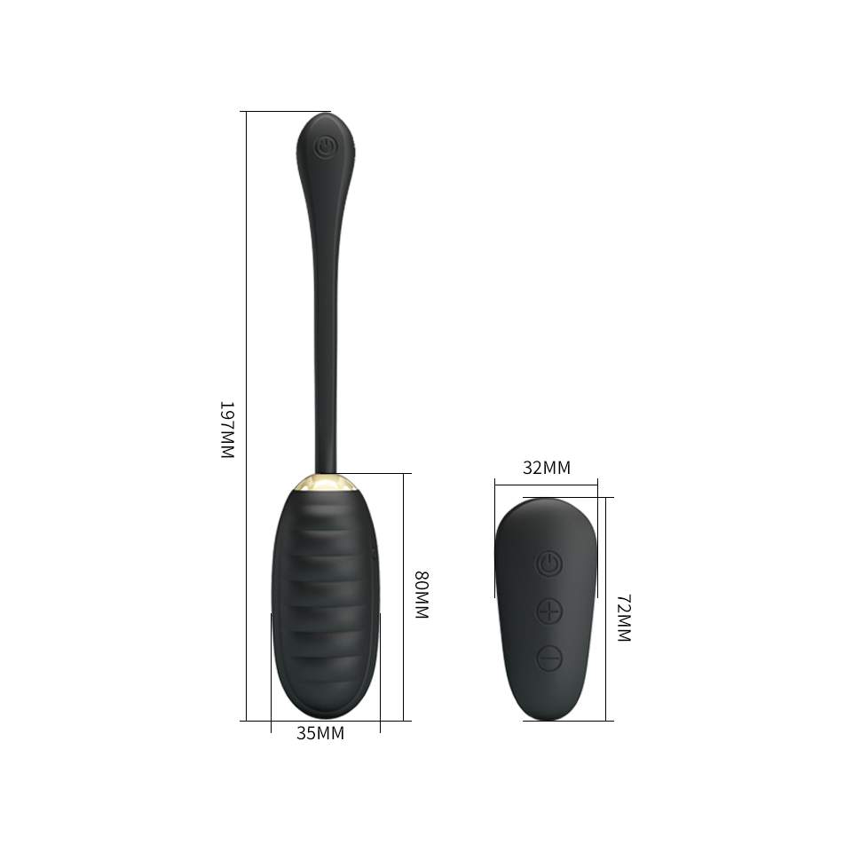 Czarne silikonowe jajko wibrujące z pilotem – 12 funkcji