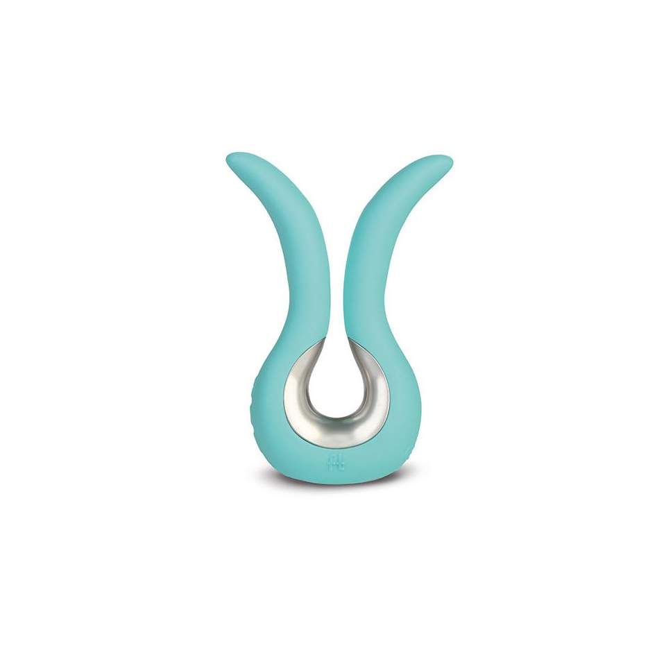 Miętowy silikonowy wibrator króliczek Gvibe Mini – 10,5 cm