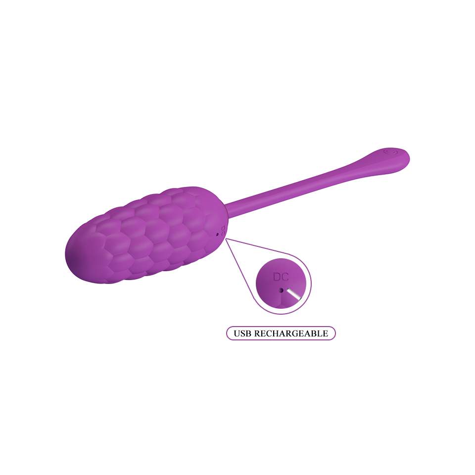 Fioletowe wibrujące jajko o kształcie szyszki