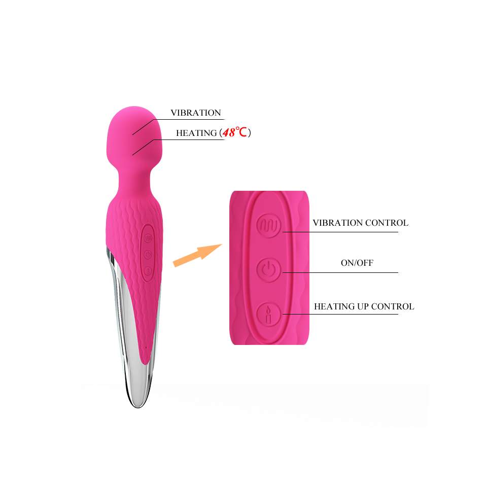 Różowy silikonowy masażer łechtaczki i całego ciała z funkcją podgrzewania