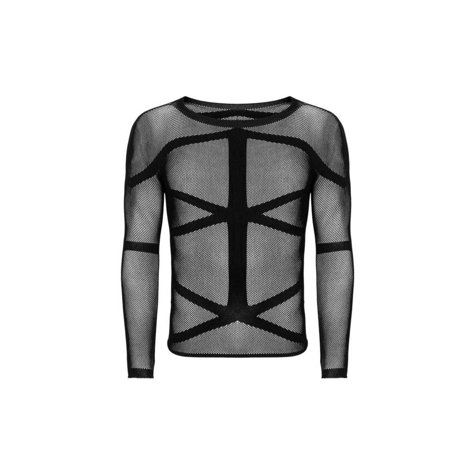 Koszulka męska z długim rękawem Obsessive T101 w kolorze czarnym