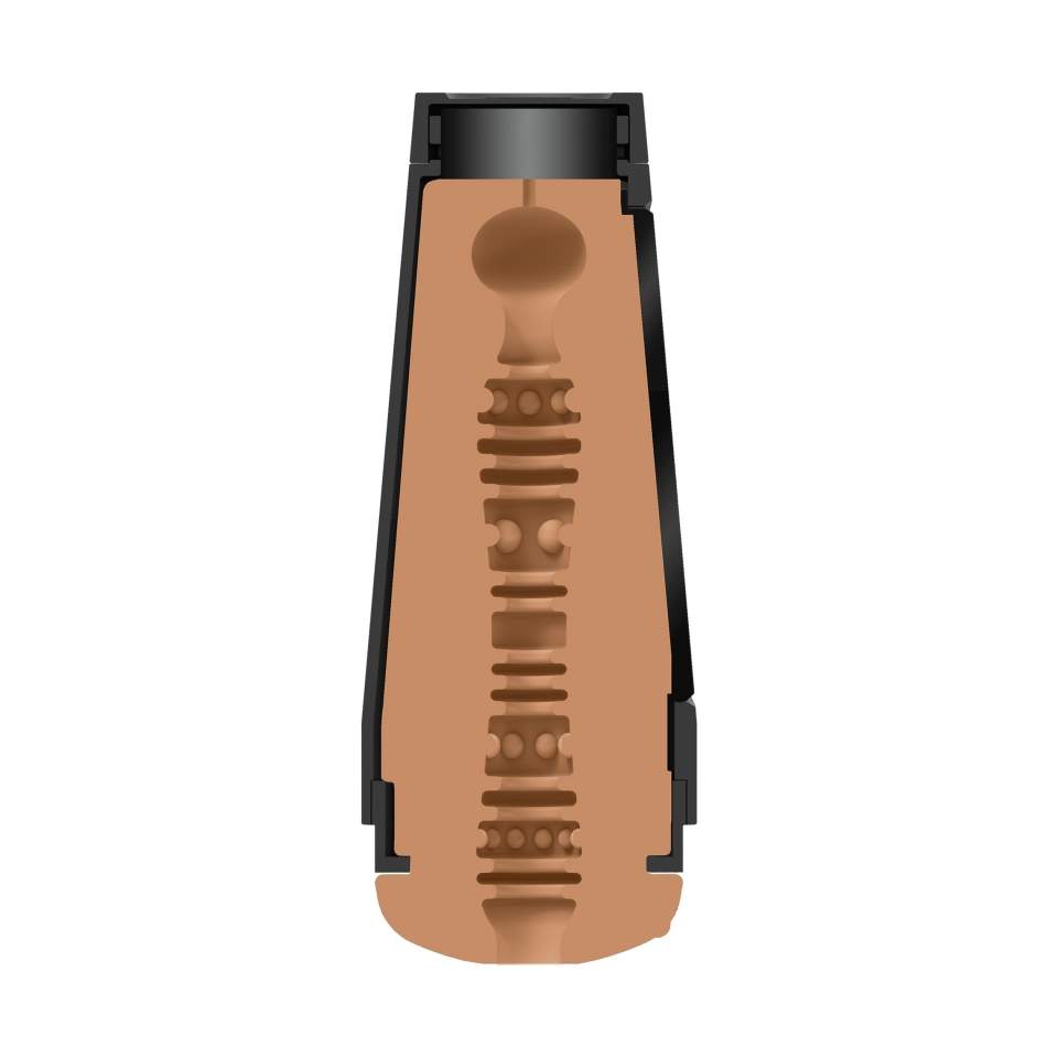 Masturbator dla mężczyzn w twardej obudowie umożliwiający kontrolowanie siły ssania i ściśnięcia 22,1cm- Honey Gold