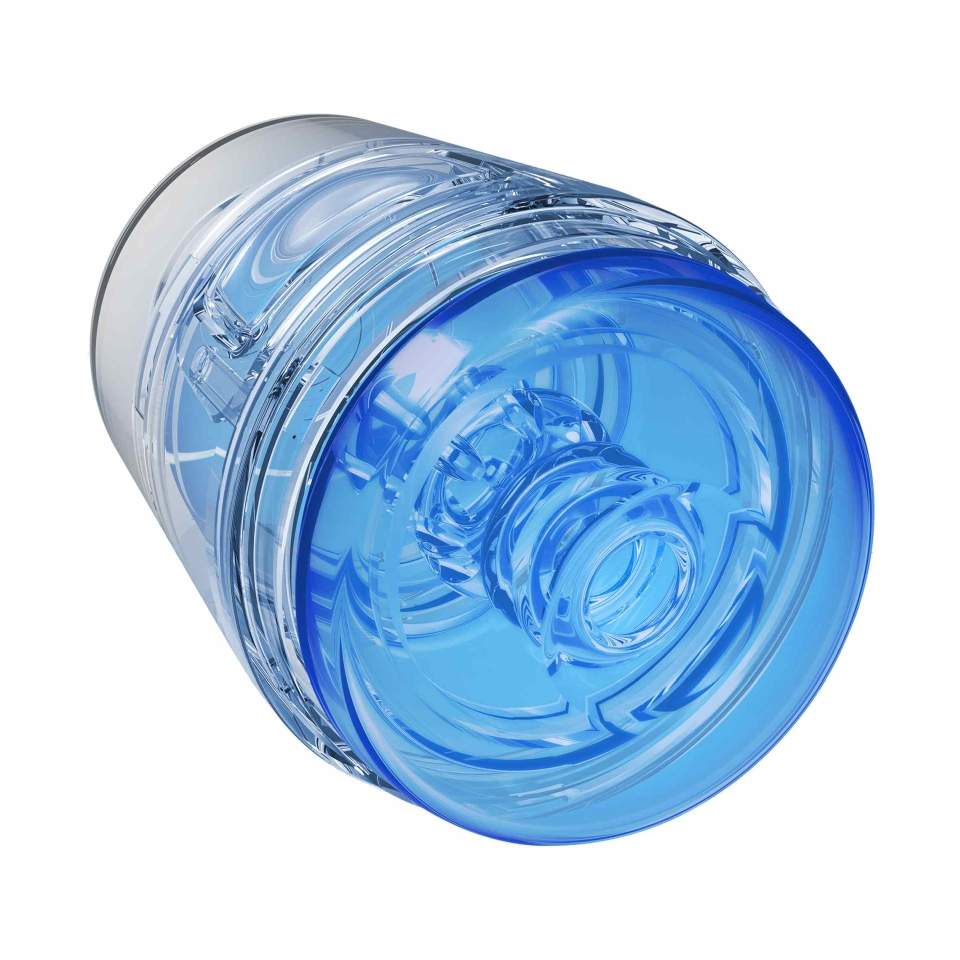 Przeźroczysty masturbator w twardej obudowie umożliwiający kontrolowanie siły ssania i ściśnięcia w wersji podróżej