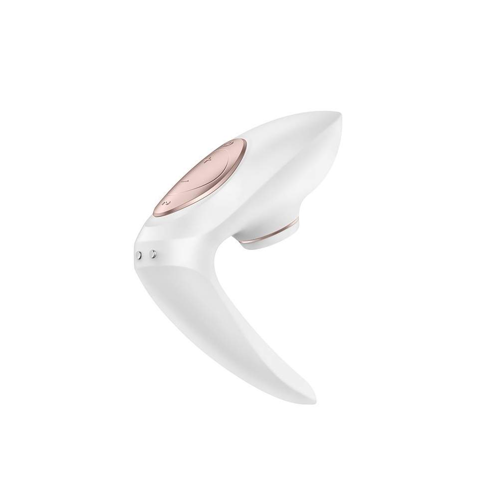 Biały silikonowy wibrator dla par z technologią próżniową Satisfyer Pro 4
