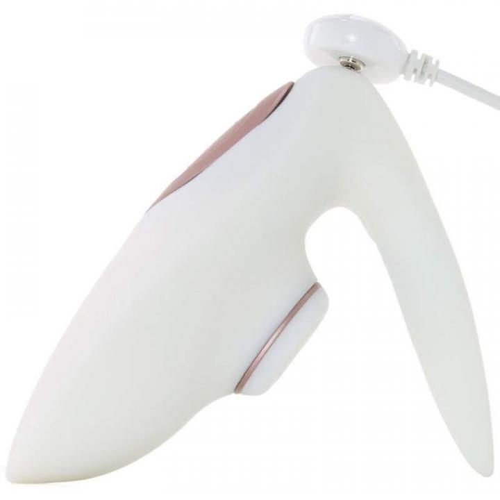 Biały silikonowy wibrator dla par z technologią próżniową Satisfyer Pro 4