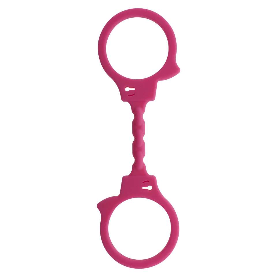 Elastyczne, różowe kajdanki z silikonu